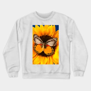Butterfly On Sunflower Crewneck Sweatshirt
